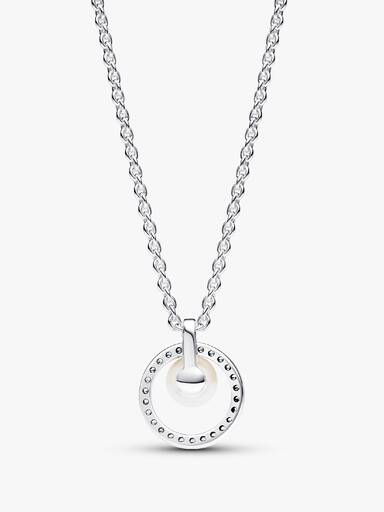Collar Collier Perla Cultivada de Agua Dulce Tratada y Pavé