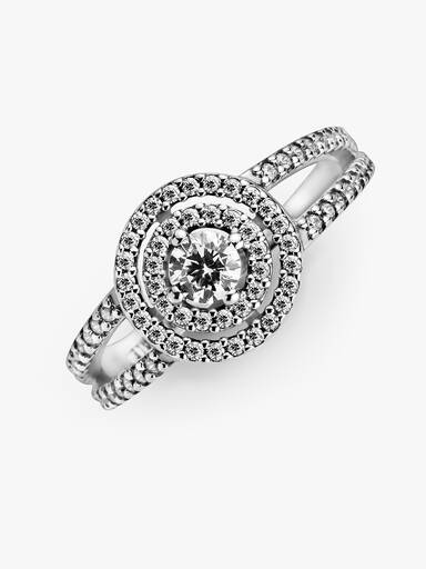 Anillo Halo doble resplandeciente