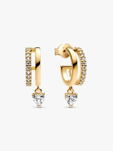 Aretes de aro Corazón Colgante