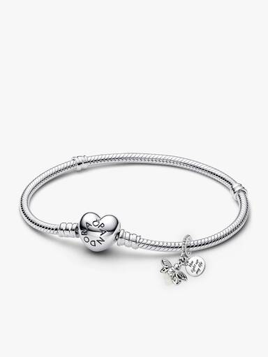 Set de brazalete de corazón y charm de luciérnaga