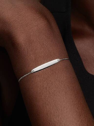 Brazalete de cadena con barra grabable