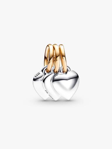 Charm Colgante Triple Divisible de Amistad, en Dos Tonos