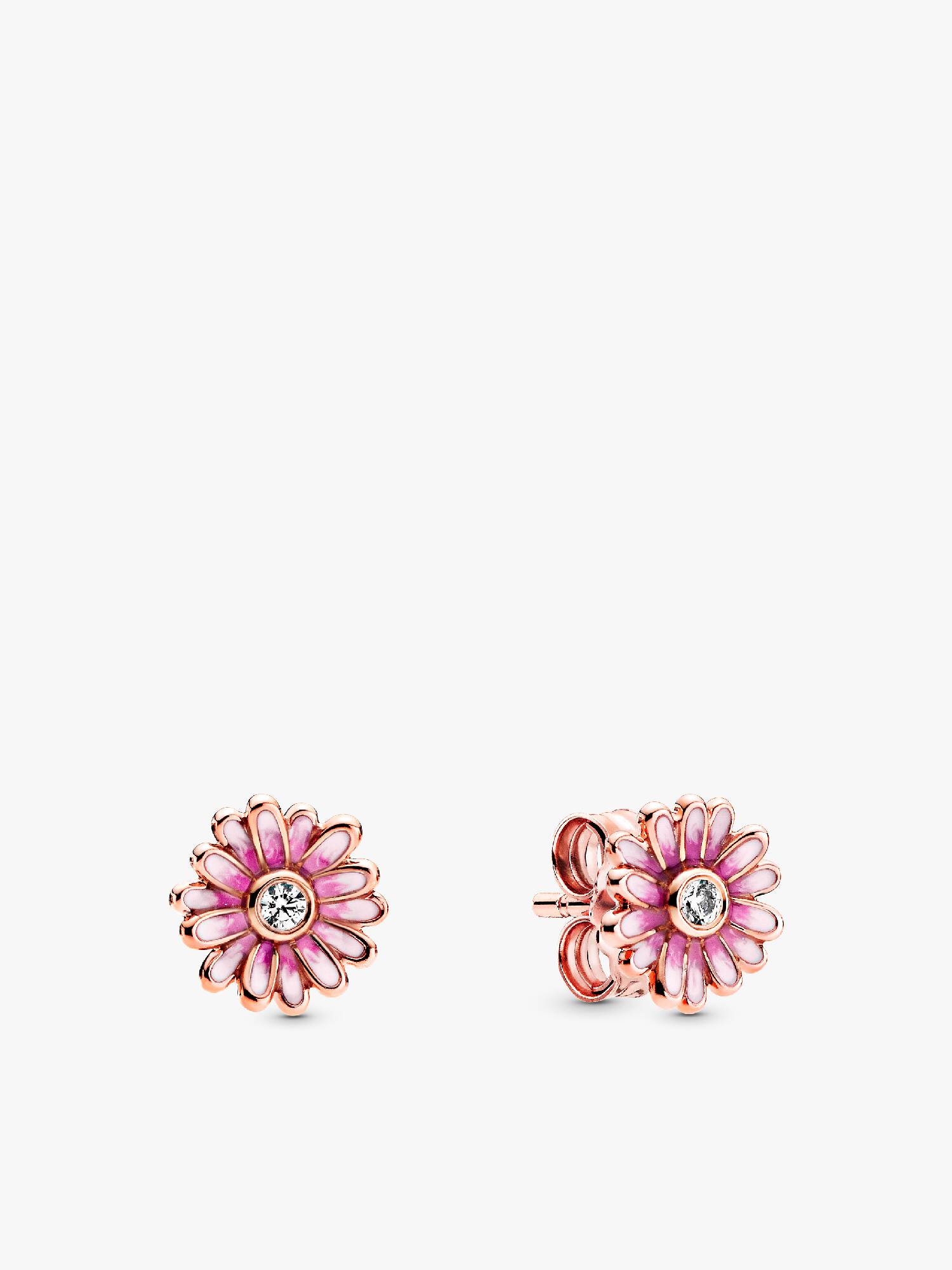 Aretes de botón Margarita rosa
