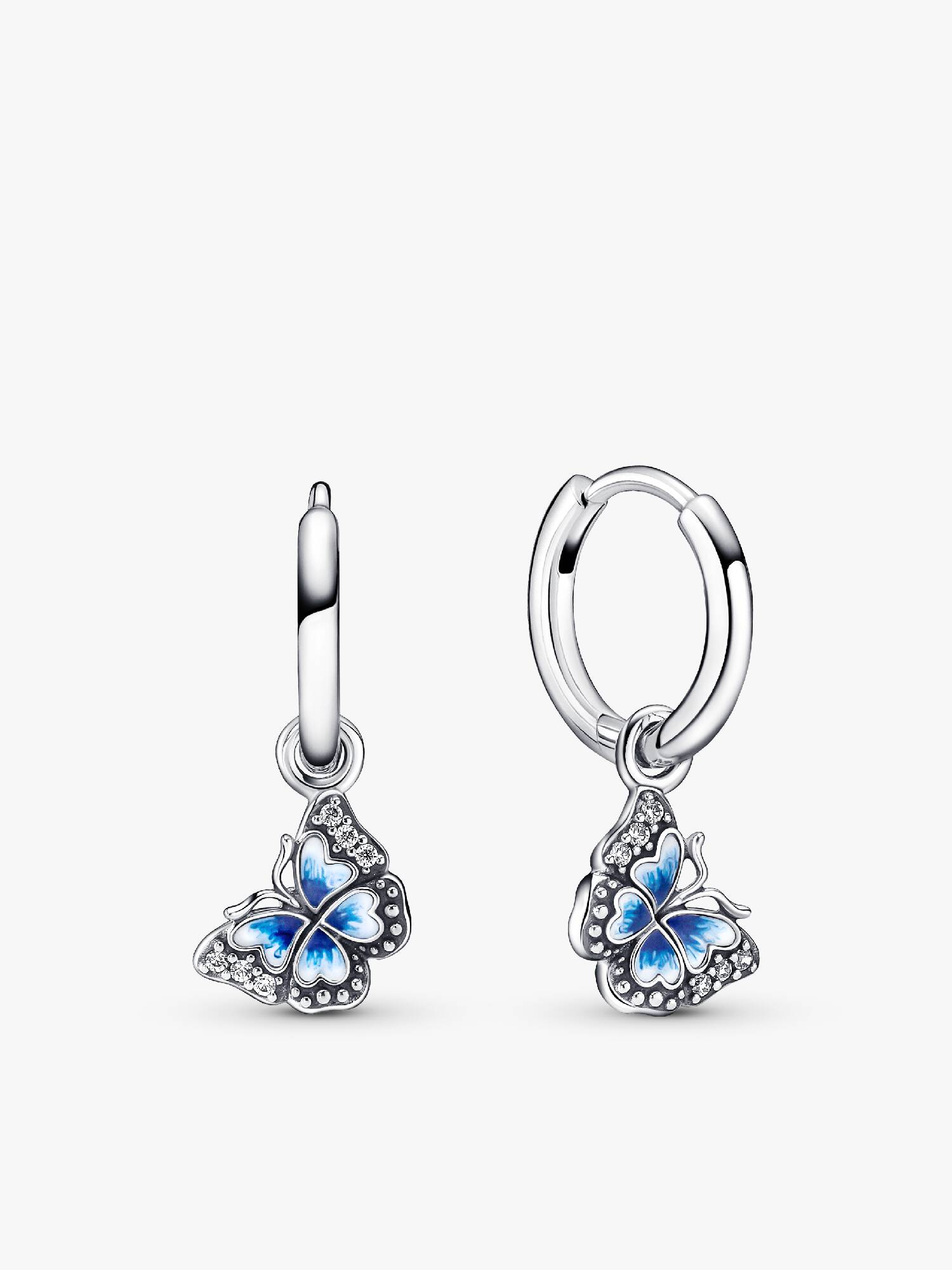 Aretes de aro Mariposa azul