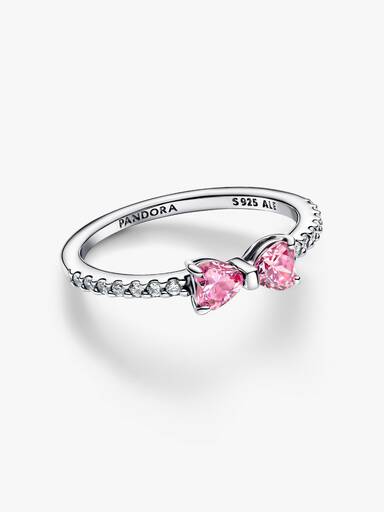 Anillo Moño rosado brillante