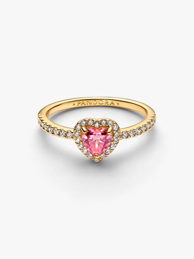 Anillo Corazón elevado rosado