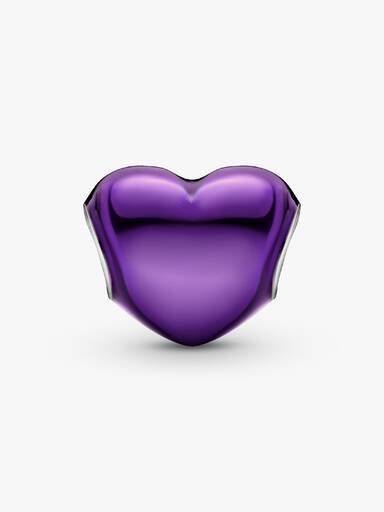 Charm Corazón metálico morado