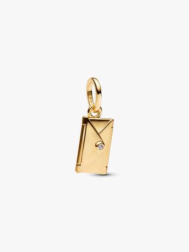 Charm colgante de carta y sobre, que se pueden abrir y grabar