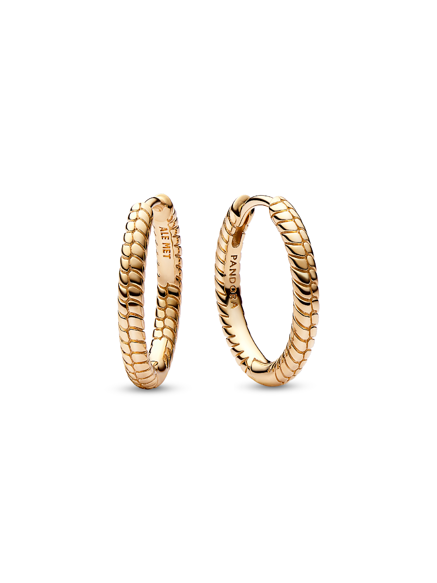 Aretes de Aro Pandora Moments para Charm Pequeños Bañado en Oro de 14k