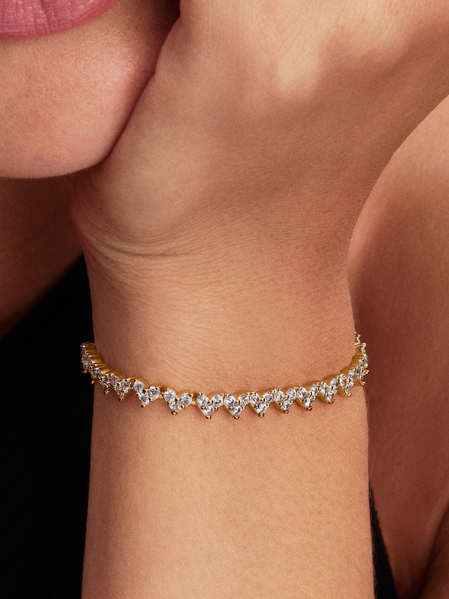 Brazalete Corazón con tres piedras