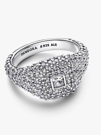 Anillo Cóctel Cuadrado en Pavé