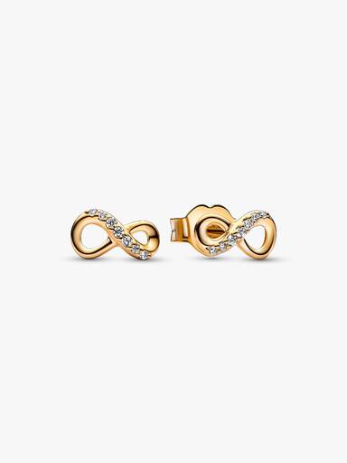 Aretes de botón infinito reluciente