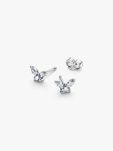 Aretes de botón Mariposa