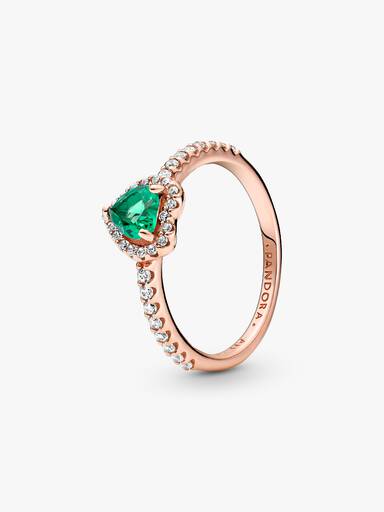 Anillo corazón elevado reluciente