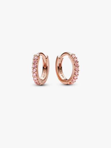 Aretes de aro Abrazo Rosa Brillante