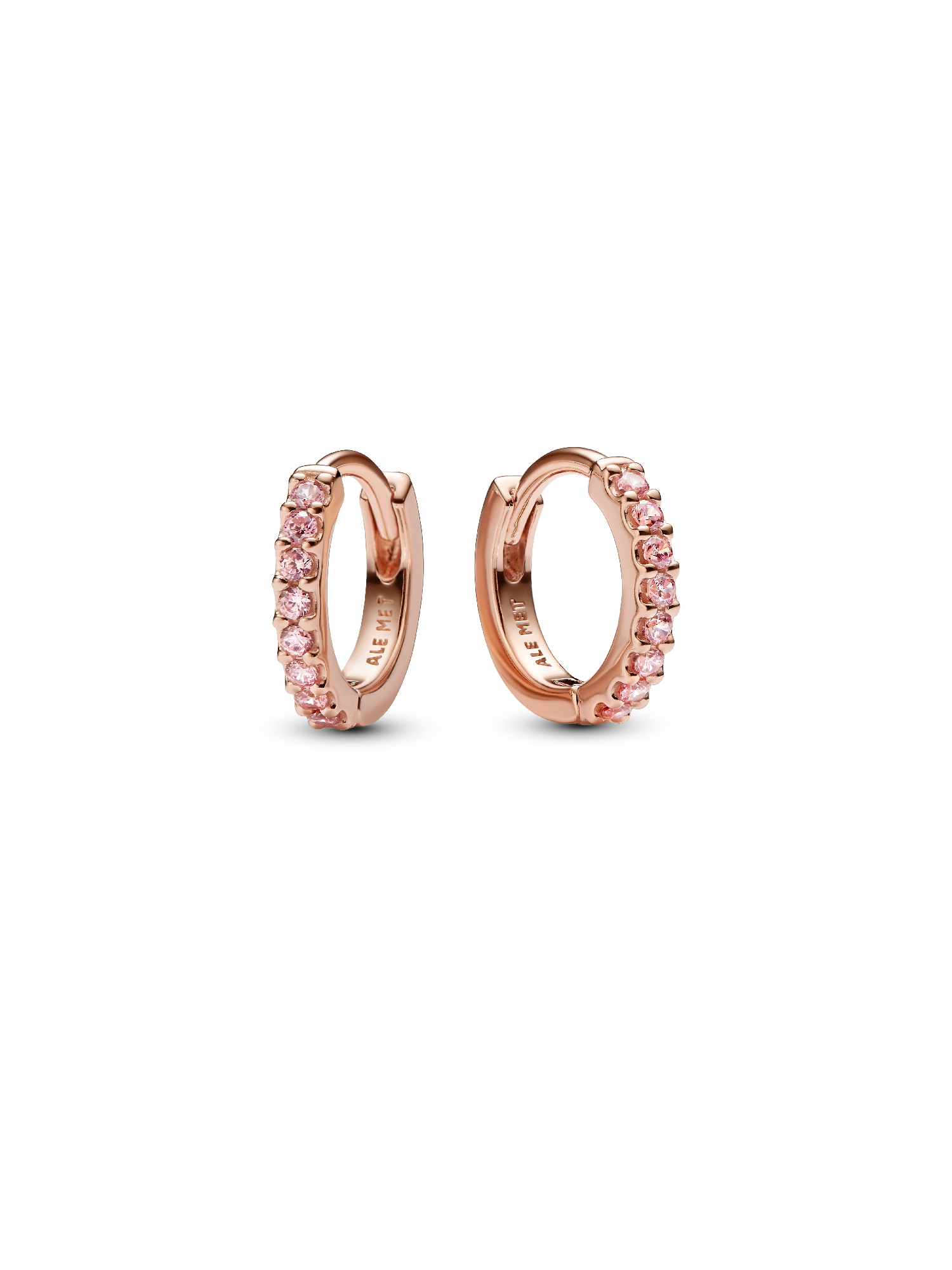 Aretes de aro Abrazo Rosa Brillante