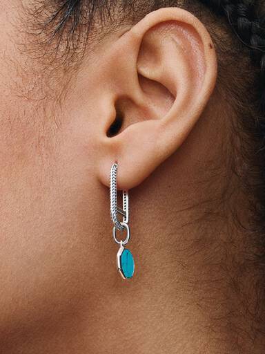 Charm Mini Medallón grabable turquesa