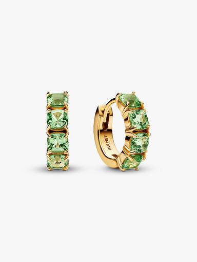 Aretes de aro verdes