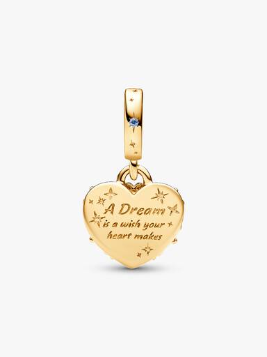 Charm Colgante Doble Carruaje y Corazón de Cenicienta de Disney