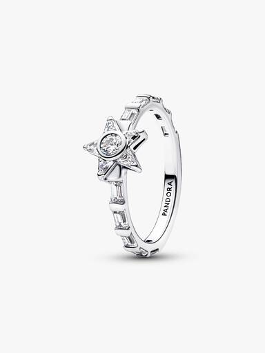 Anillo Estrella reluciente talla baguette
