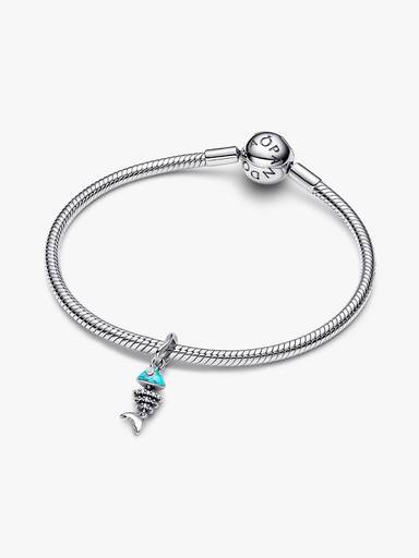 Charm Colgante Espina de pescado color turquesa