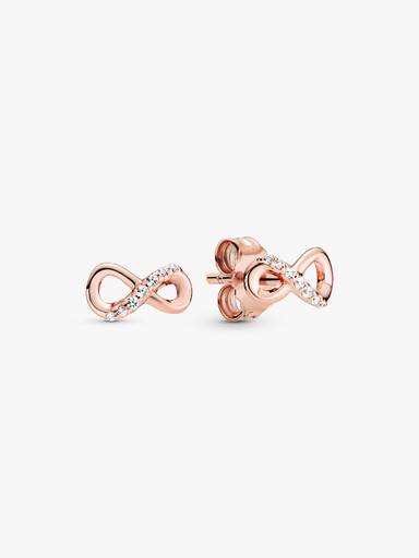 Aretes de botón infinito reluciente