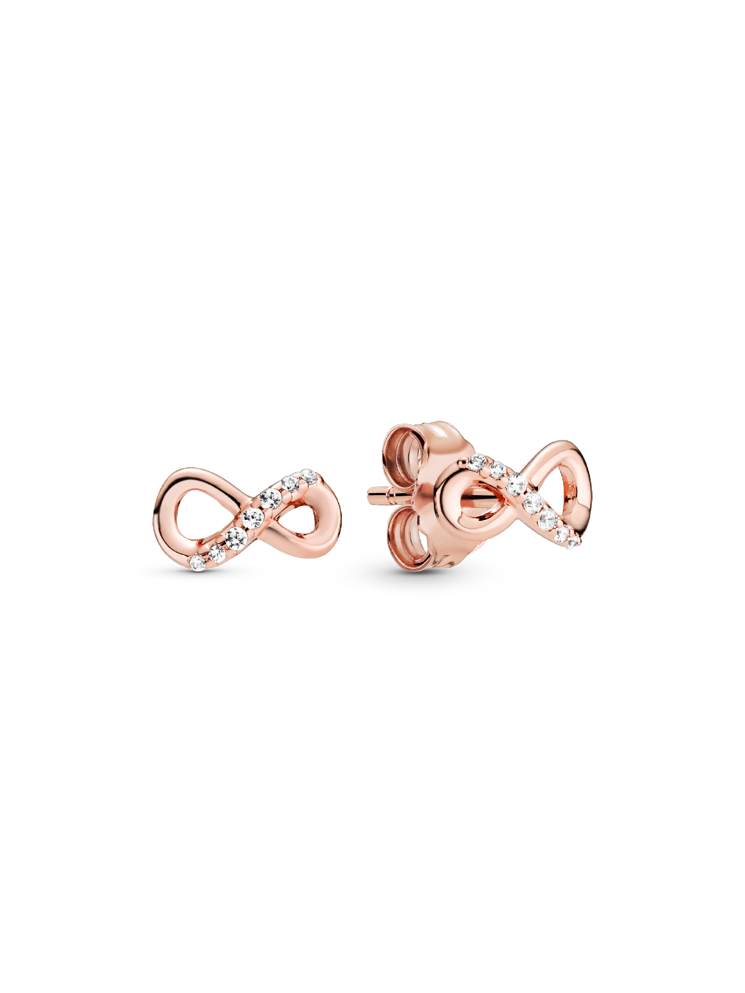 Aretes de botón infinito reluciente