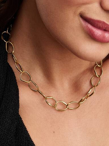 Collar de cadena de eslabones con forma orgánica