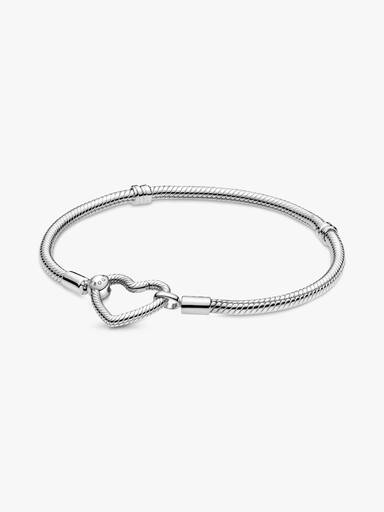 Brazalete cadena de serpiente con cierre de corazón