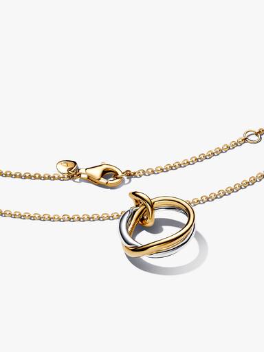 Collar con colgante de dos tonos con forma orgánica