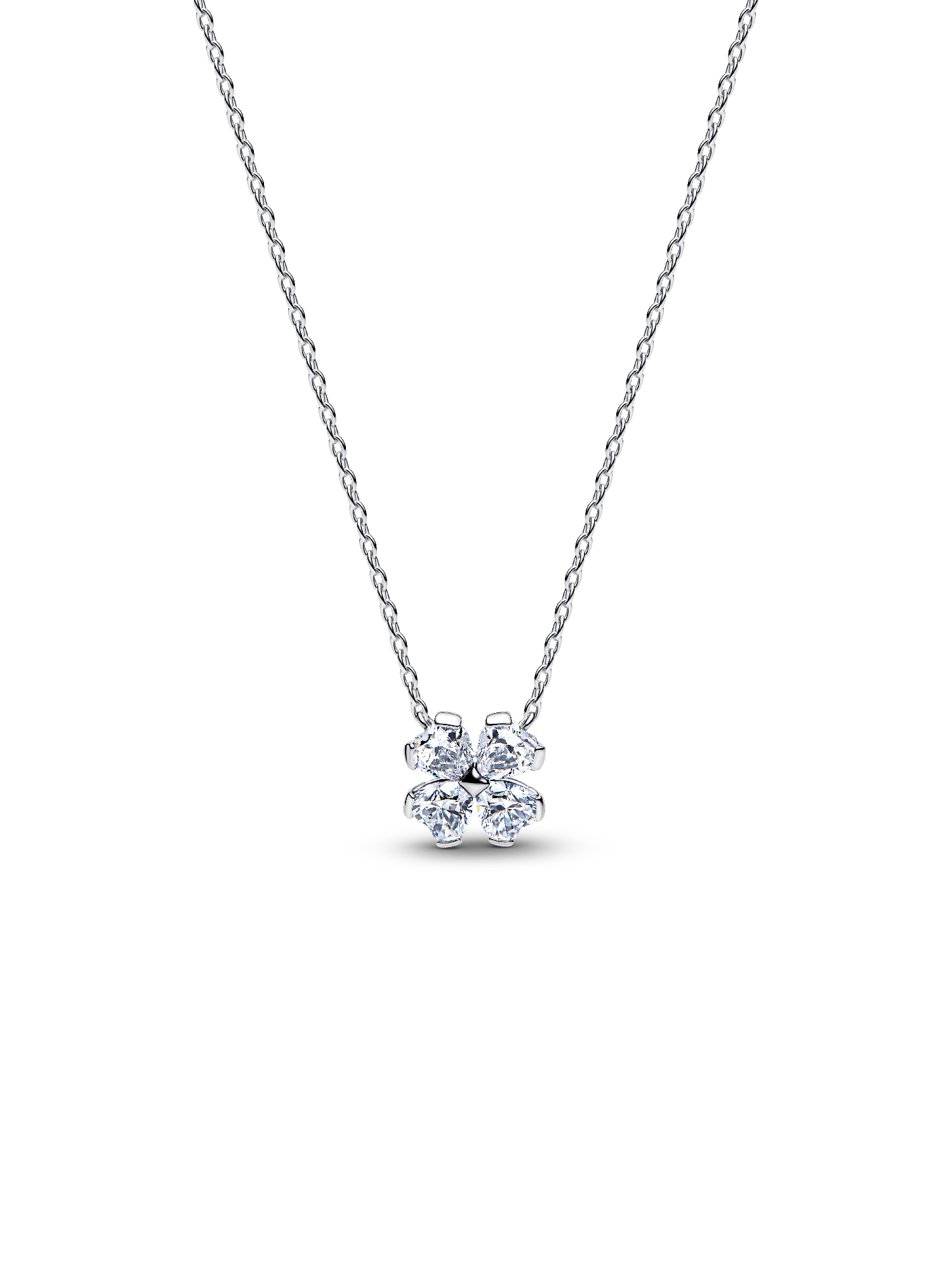 Collar con pendiente Trébol de la suerte reluciente