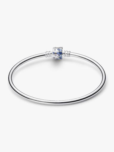 Brazalete Rígido con broche de barril brillante