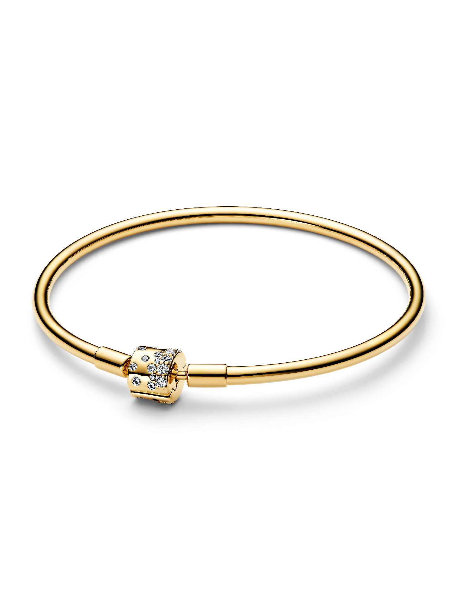 Brazalete dorado con cierre de barril brillante