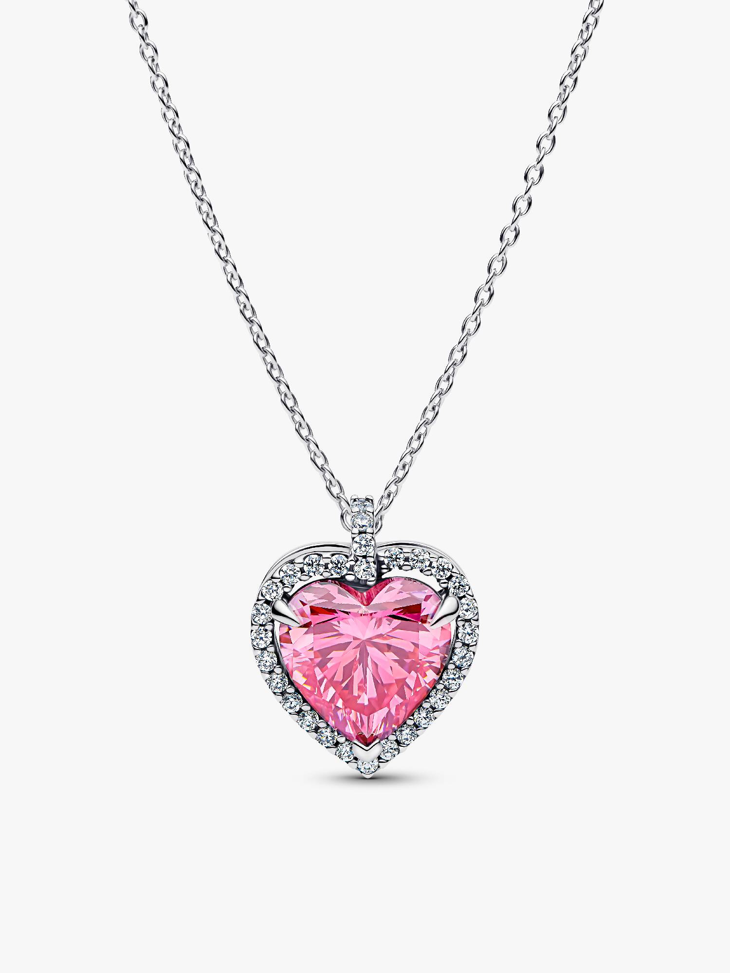Collar collier Corazón con halo rosa