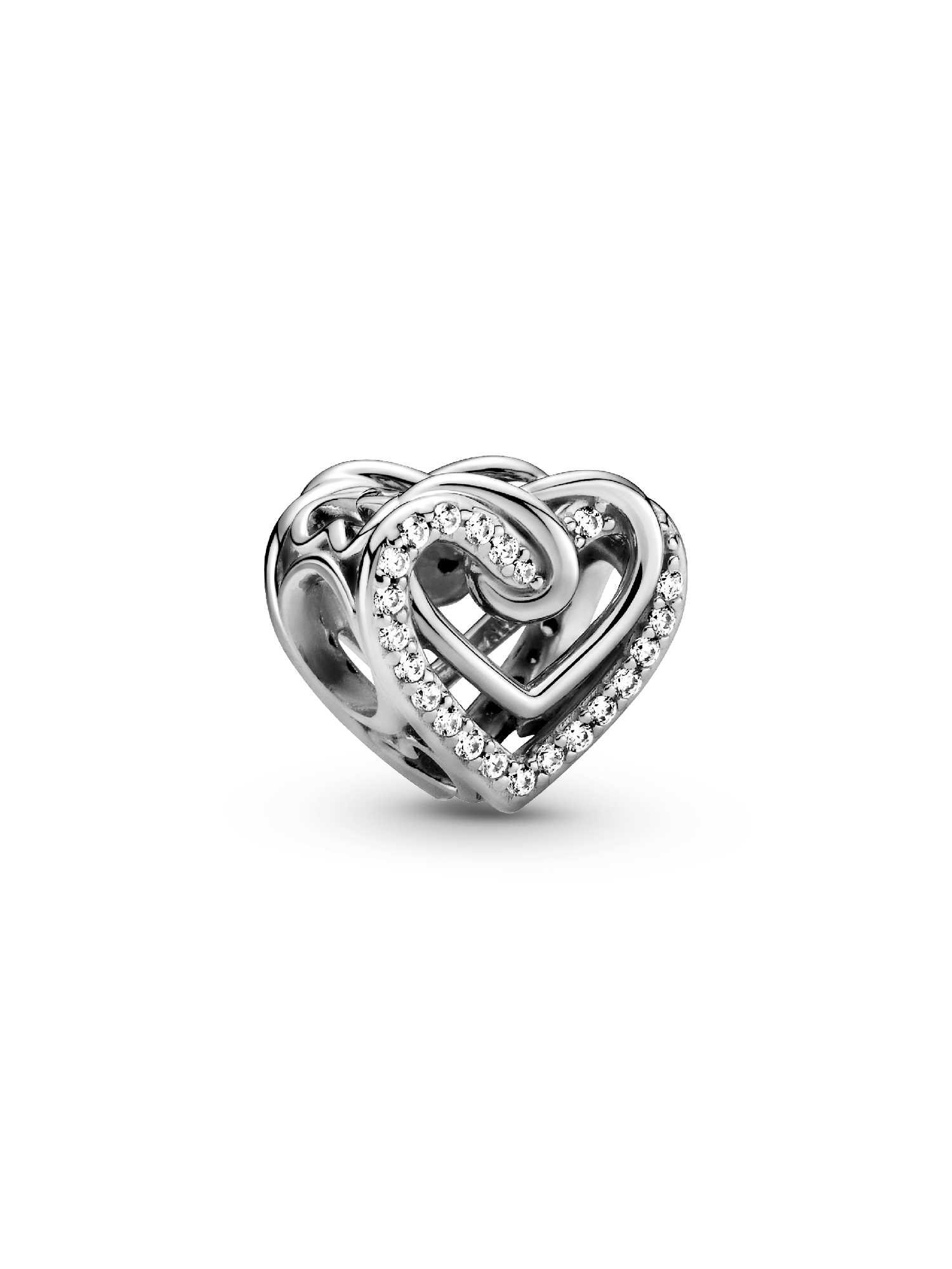 Charm Corazones entrelazados resplandecientes