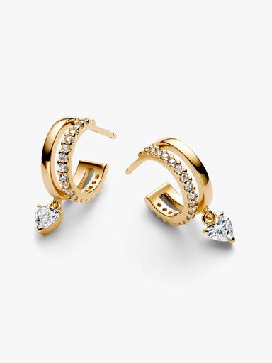 Aretes de aro Corazón Colgante