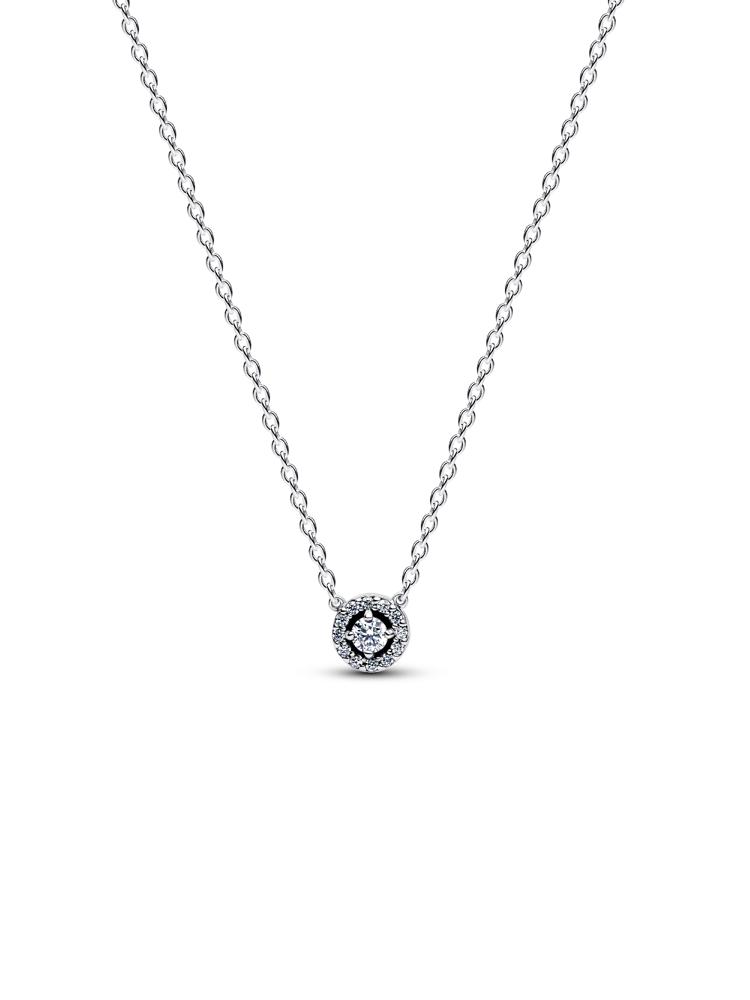 Collar con colgante Halo redondo en pavé