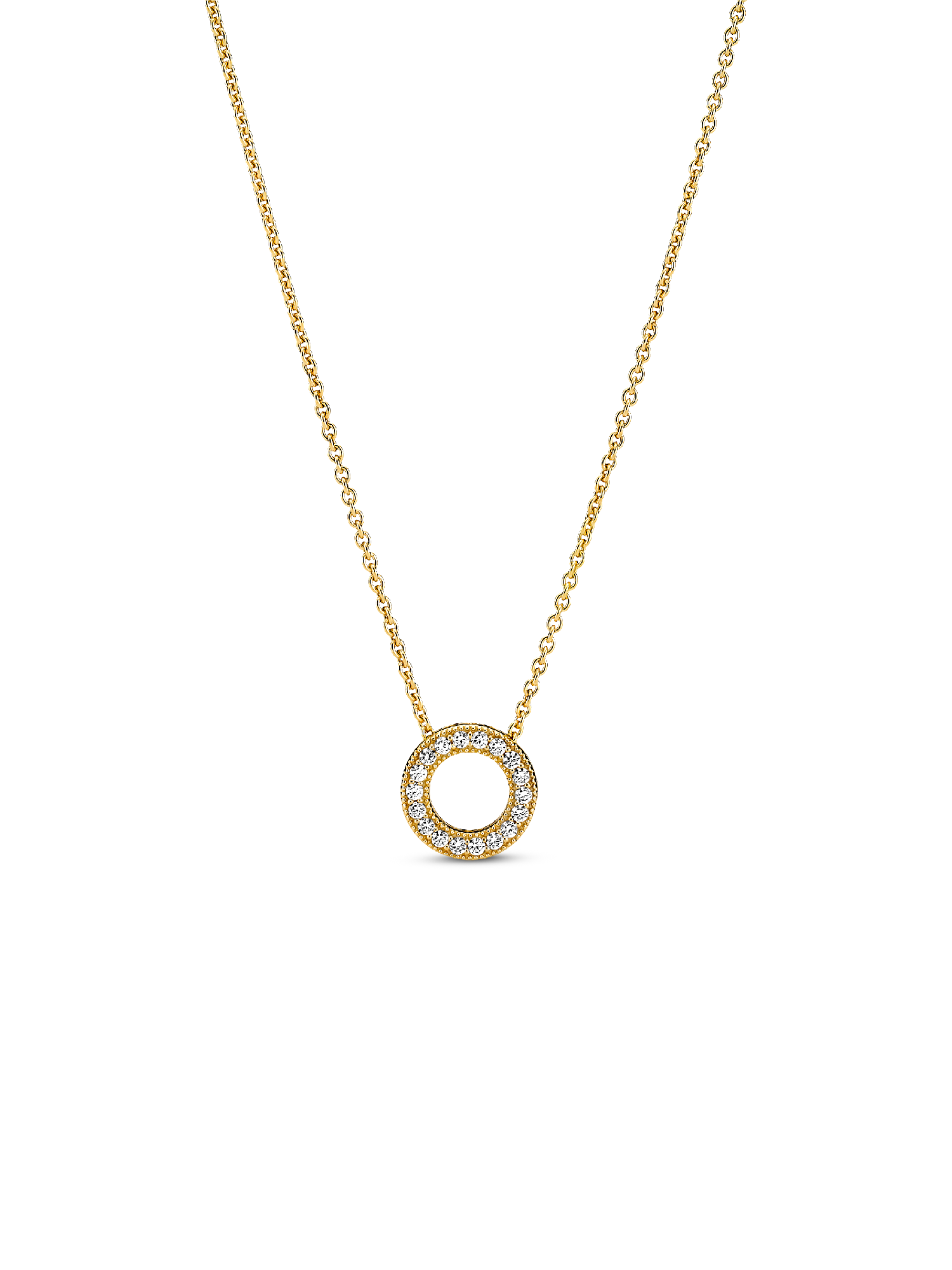 Collar collier Círculo de pavé con logotipo Pandora