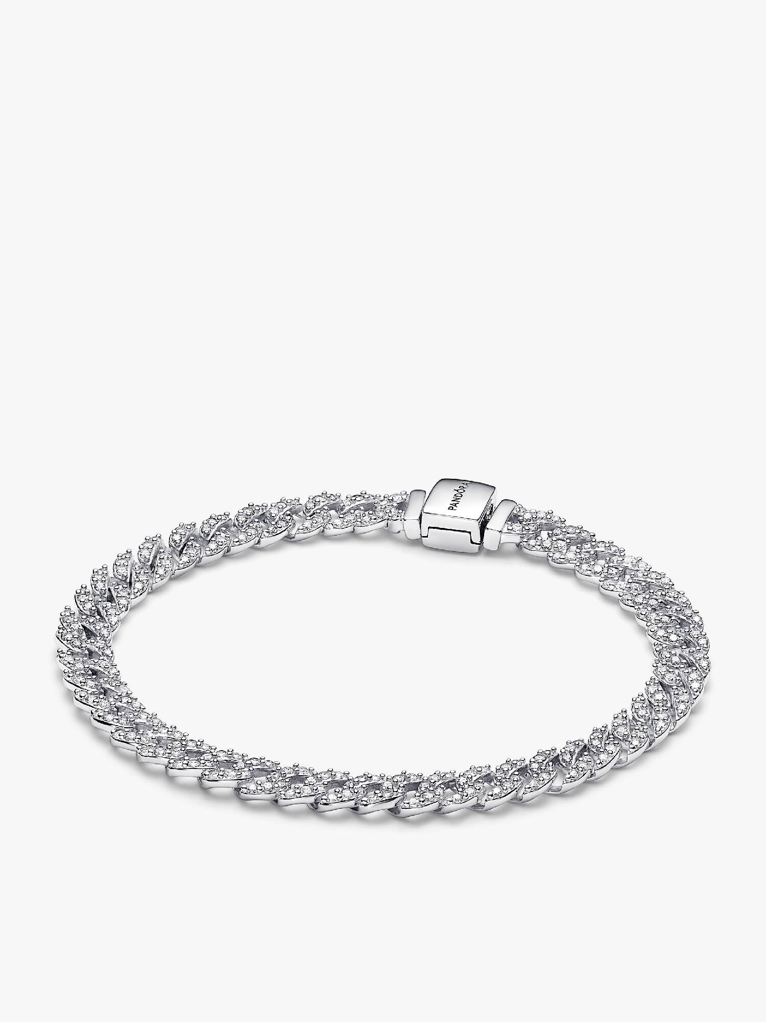 Brazalete de cadena cubana en pavé de Pandora Timeless