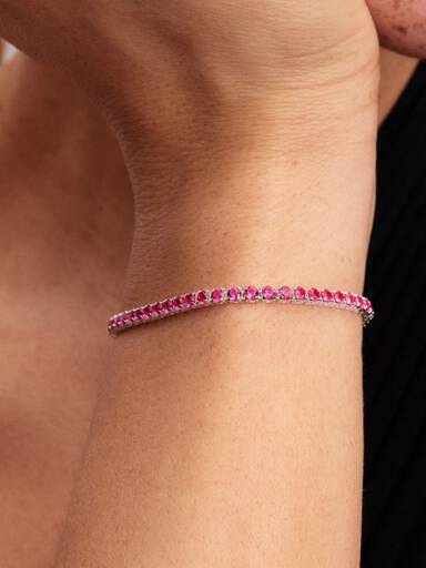 Brazalete de tenis rosa reluciente