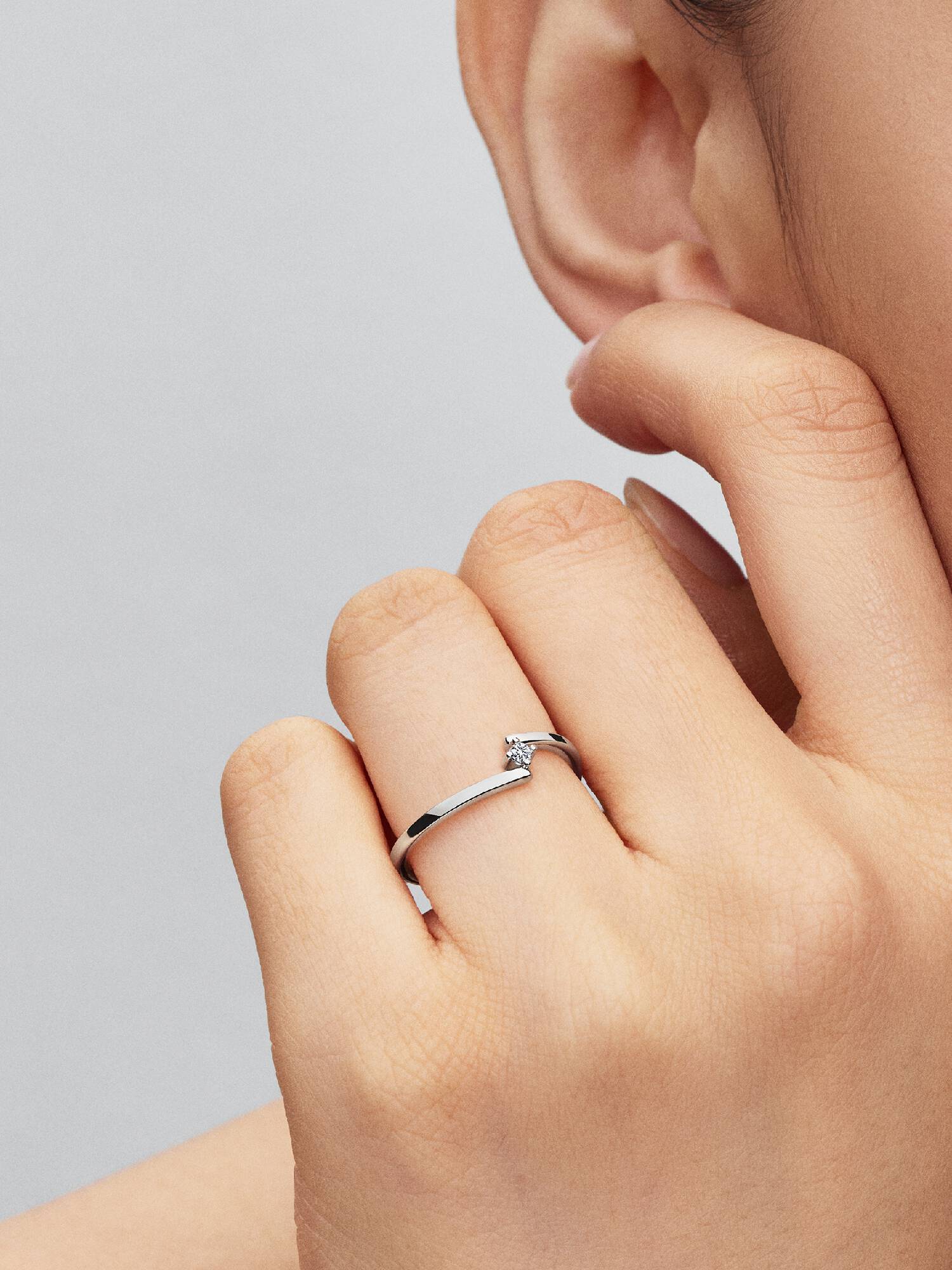 Anillo Solitario Dividido