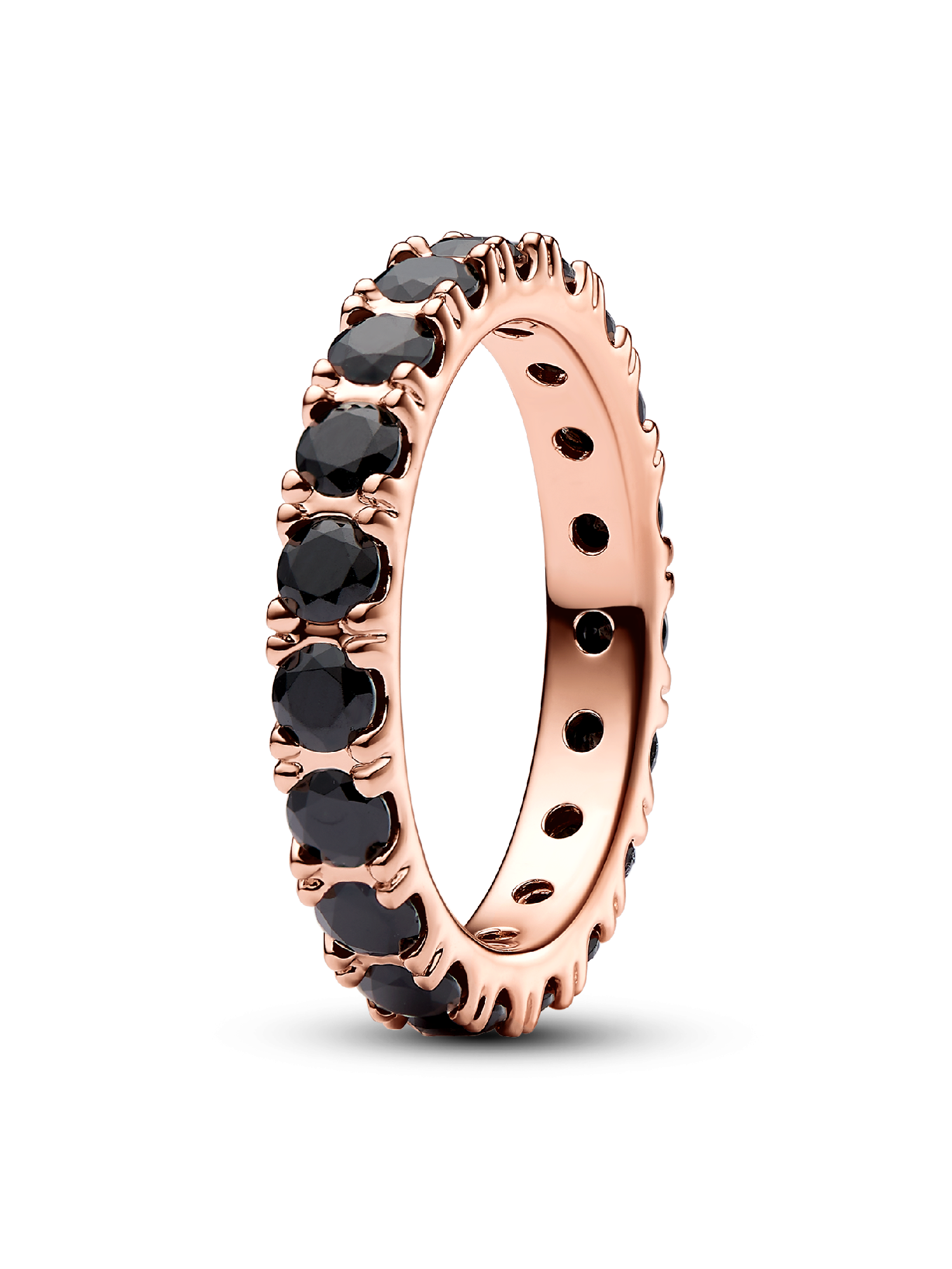 Anillo Eternidad Fila Brillante Negra