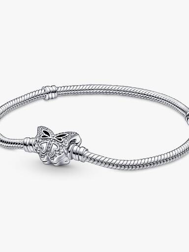 Brazalete cadena de serpiente con broche mariposa