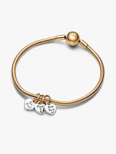 Charm Colgante Triple Divisible de Amistad, en Dos Tonos