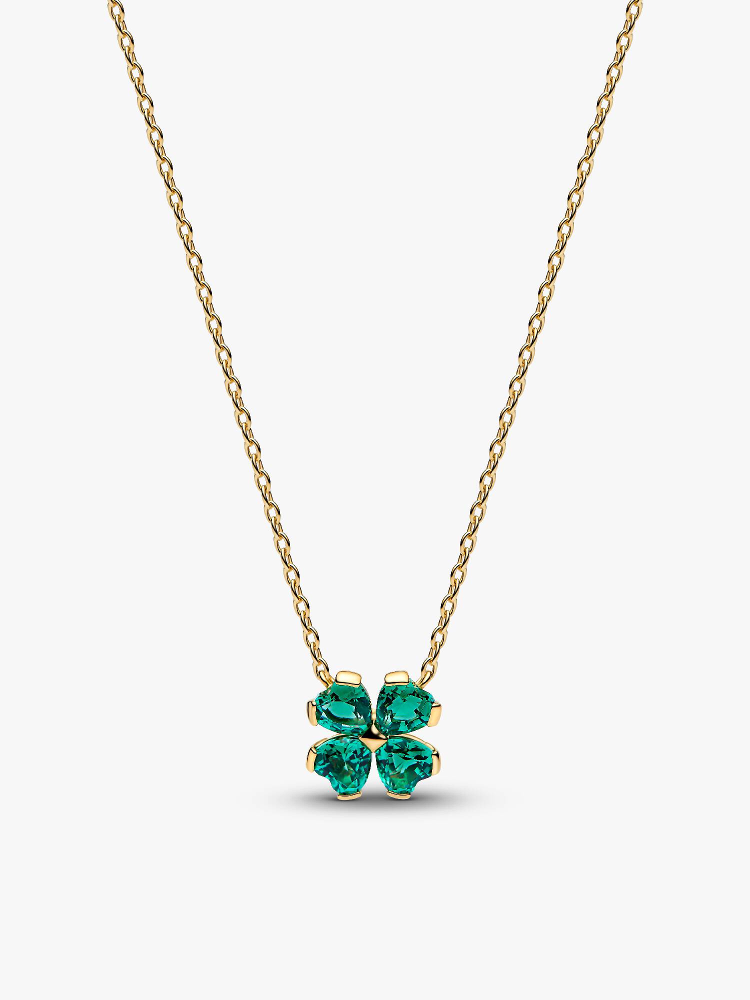 Collar con colgante Trébol de la suerte verde