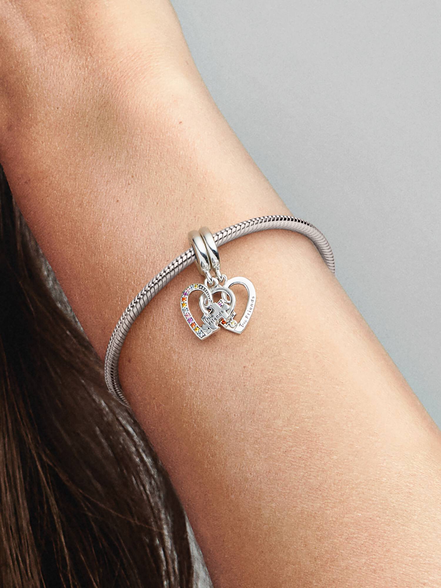 Charm colgante Corazones de Amistad separables con pieza de rompecabezas