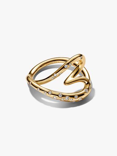 Anillo Corazón con forma org��nica engastado con piedra