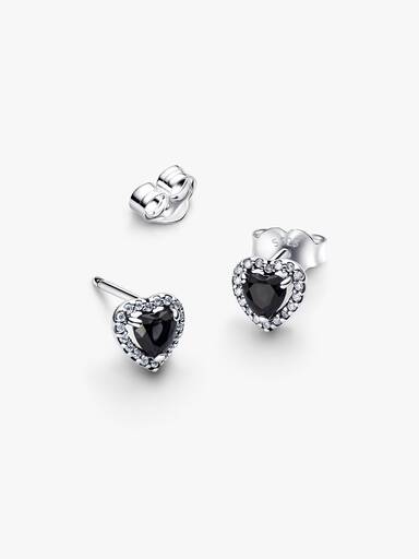 Aretes de botón Corazón elevado