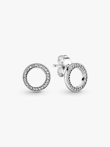 Aretes de botón Círculo reluciente