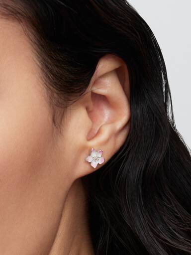 Aretes de botón Flor de cerezo